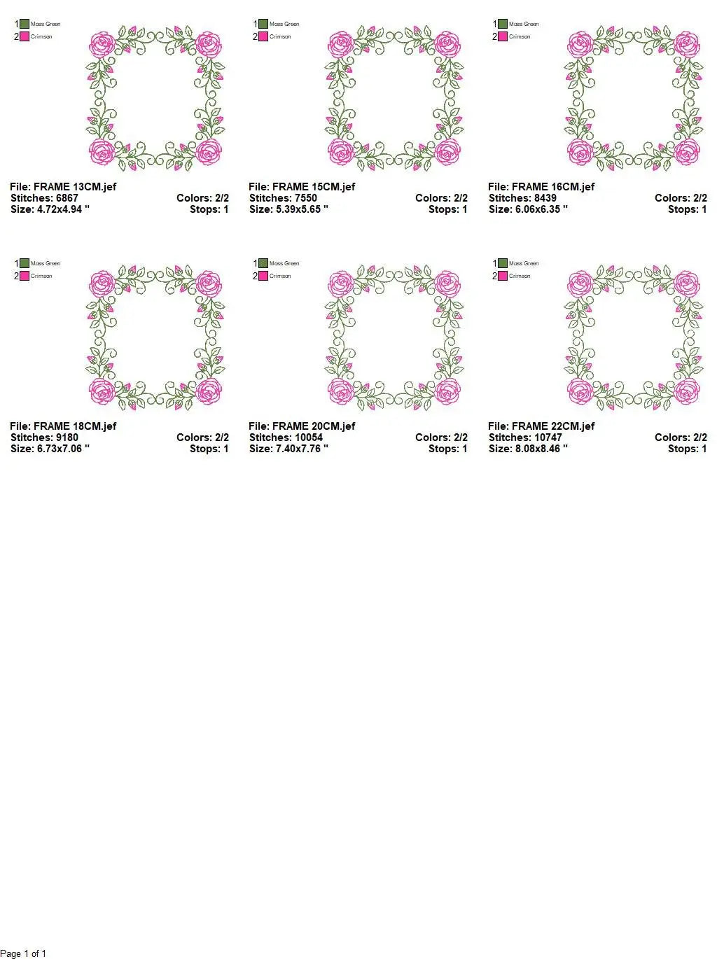 Roses Monogram Frame embroidery designs - Flower embroidery design machine embroidery pattern - Floral embroidery file - girl embroidery pes Marcia Embroidery