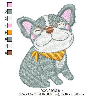 French bulldog embroidery designs - Dog embroidery design machine embroidery pattern - Puppy embroidery file - baby boy embroidery download Marcia Embroidery