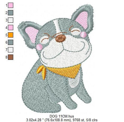 French bulldog embroidery designs - Dog embroidery design machine embroidery pattern - Puppy embroidery file - baby boy embroidery download Marcia Embroidery