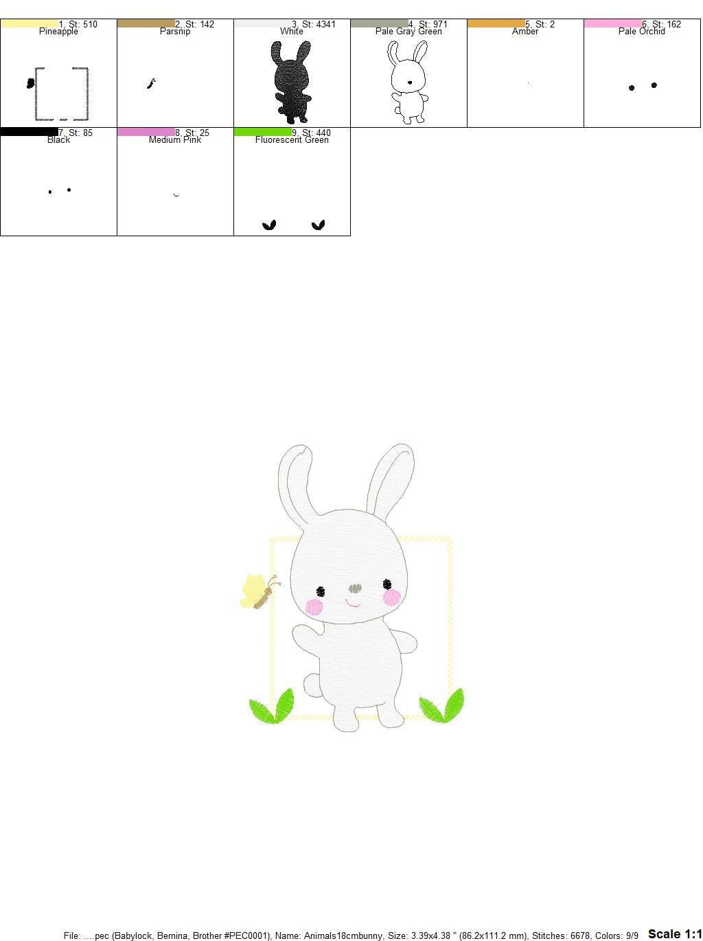 Bunny embroidery design - Rabbit embroidery designs machine embroidery pattern - Baby boy embroidery file - Animal quilt - instant download - Marcia Embroidery