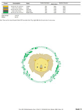 Carica l&#39;immagine nel visualizzatore di Gallery, Lion face embroidery designs - Lion embroidery design machine embroidery pattern - Safari embroidery file - Laurel frame embroidery download
