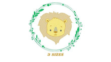 Charger l&#39;image dans la galerie, Lion face embroidery designs - Lion embroidery design machine embroidery pattern - Safari embroidery file - Laurel frame embroidery download
