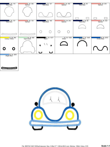 Car embroidery designs - Vehicle embroidery design machine embroidery pattern - Automobile embroidery file - car applique design boy design