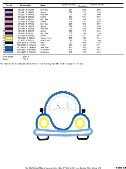 Car embroidery designs - Vehicle embroidery design machine embroidery pattern - Automobile embroidery file - car applique design boy design