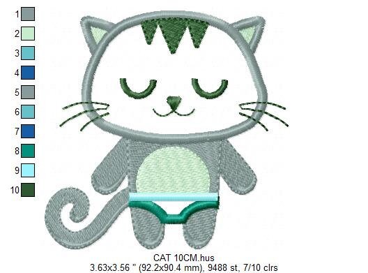 Cat embroidery design - Kitty embroidery designs machine embroidery pattern - Pet embroidery file - Cat applique design - instant download Marcia Embroidery