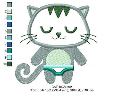 Cat embroidery design - Kitty embroidery designs machine embroidery pattern - Pet embroidery file - Cat applique design - instant download Marcia Embroidery