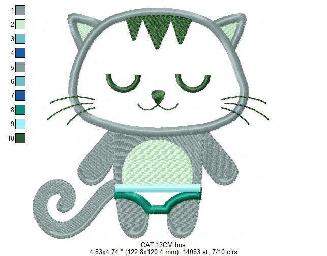 Cat embroidery design - Kitty embroidery designs machine embroidery pattern - Pet embroidery file - Cat applique design - instant download Marcia Embroidery