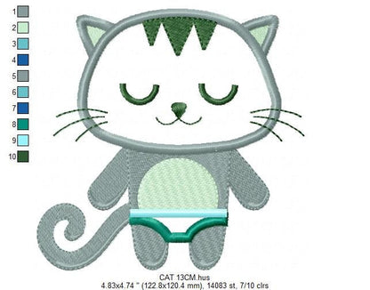 Cat embroidery design - Kitty embroidery designs machine embroidery pattern - Pet embroidery file - Cat applique design - instant download Marcia Embroidery