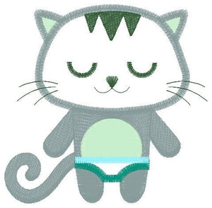 Cat embroidery design - Kitty embroidery designs machine embroidery pattern - Pet embroidery file - Cat applique design - instant download