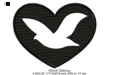 Peace embroidery design - Peace Dove embroidery designs machine embroidery pattern - No war embroidery download file - Ukraine FREE design Marcia Embroidery