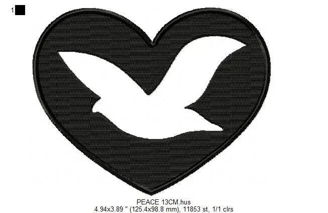 Peace embroidery design - Peace Dove embroidery designs machine embroidery pattern - No war embroidery download file - Ukraine FREE design Marcia Embroidery