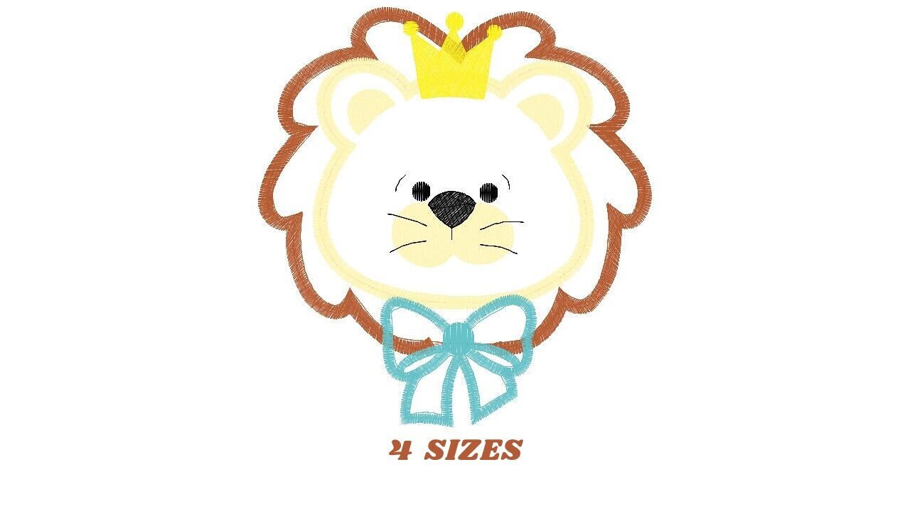 Lion embroidery designs - Lion King embroidery design machine embroidery pattern - Lion with crown applique design - boy embroidery file