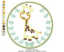 Laden Sie das Bild in den Galerie-Viewer, Giraffe embroidery designs - Safari embroidery design machine embroidery pattern - Animal embroidery file - Giraffe applique frame pes jef
