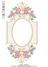 Load image into Gallery viewer, Frame embroidery designs - Flowers embroidery design machine embroidery pattern - baby girl embroidery file - Flower Wreath design download
