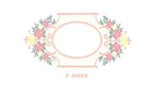 Cargar imagen en el visor de la galería, Frame embroidery designs - Flowers embroidery design machine embroidery pattern - baby girl embroidery file - Flower Wreath design download
