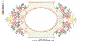 Frame embroidery designs - Flowers embroidery design machine embroidery pattern - baby girl embroidery file - Flower Wreath design download