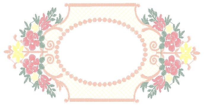 Frame embroidery designs - Flowers embroidery design machine embroidery pattern - baby girl embroidery file - Flower Wreath design download
