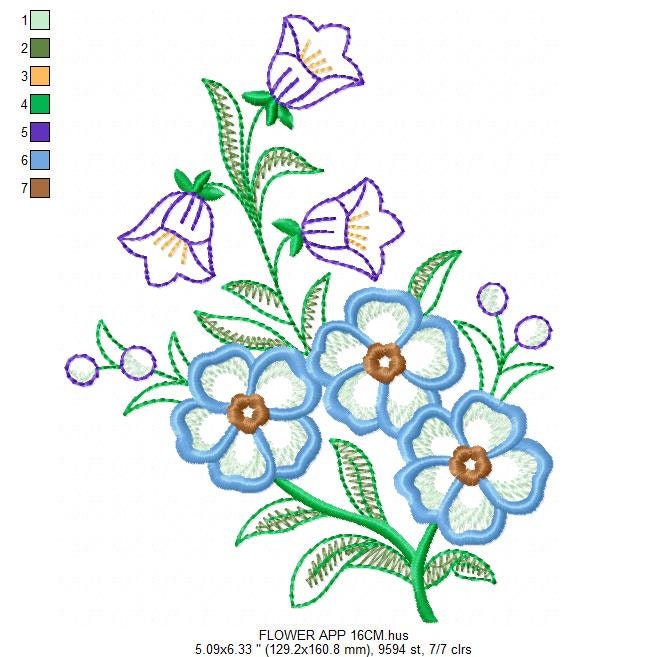 Flowers embroidery designs - Flower embroidery design machine embroidery pattern - Floral embroidery file - flower applique design Tulips Marcia Embroidery