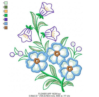 Flowers embroidery designs - Flower embroidery design machine embroidery pattern - Floral embroidery file - flower applique design Tulips Marcia Embroidery