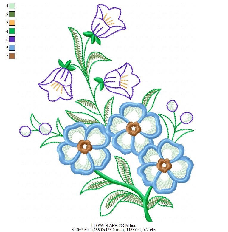 Flowers embroidery designs - Flower embroidery design machine embroidery pattern - Floral embroidery file - flower applique design Tulips Marcia Embroidery