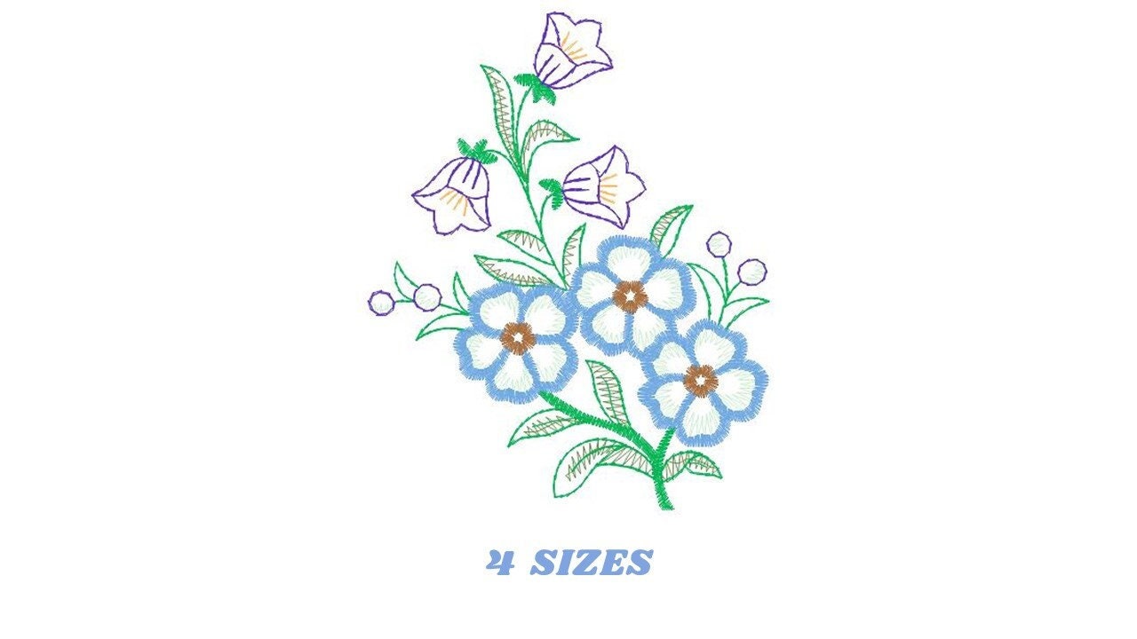 Flowers embroidery designs - Flower embroidery design machine embroidery pattern - Floral embroidery file - flower applique design Tulips Marcia Embroidery