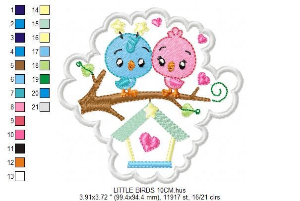 Bird embroidery designs - Baby girl embroidery design machine embroidery pattern - instant download - love couple embroidery birdies spring Marcia Embroidery