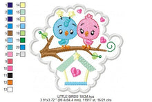 Load image into Gallery viewer, Bird embroidery designs - Baby girl embroidery design machine embroidery pattern - instant download - love couple embroidery birdies spring
