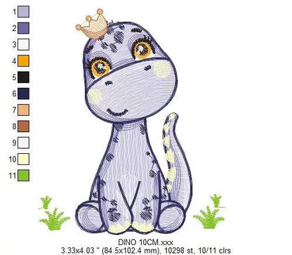 Dinosaur embroidery designs - Dino embroidery design machine embroidery pattern - instant download - Brontosaurus embroidery file pes jef Marcia Embroidery
