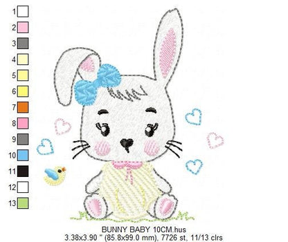 Bunny embroidery design - Easter Rabbit embroidery designs machine embroidery pattern - Animal embroidery file - instant download pes jef