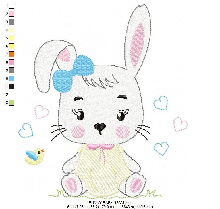 Bunny embroidery design - Easter Rabbit embroidery designs machine embroidery pattern - Animal embroidery file - instant download pes jef