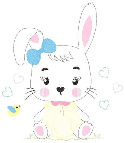 Bunny embroidery design - Easter Rabbit embroidery designs machine embroidery pattern - Animal embroidery file - instant download pes jef