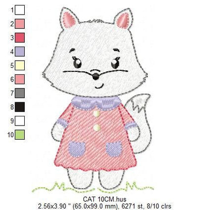 Cat embroidery design - Kitty embroidery designs machine embroidery pattern - Pet embroidery file - Baby girl embroidery Kitchen cloth Apron Marcia Embroidery