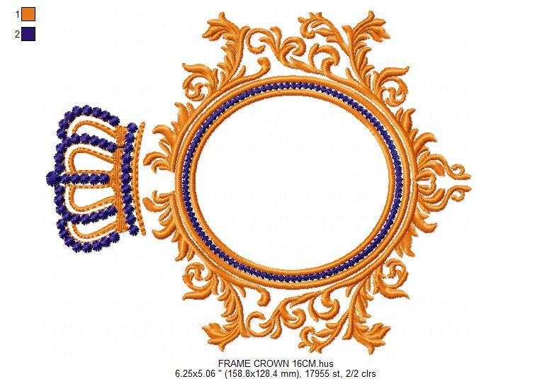 Crown with applique frame embroidery designs - Laurel embroidery design machine pattern - Baby Boy Monogram Frame - Instant download pes jef Marcia Embroidery