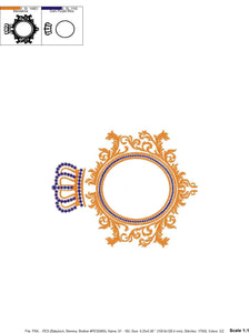 Crown embroidery designs - Laurel embroidery design machine embroidery pattern - Monogram frame embroidery file - crown instant download