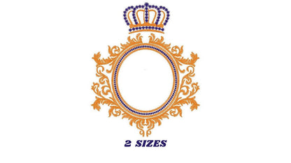 Crown with applique frame embroidery designs - Laurel embroidery design machine pattern - Baby Boy Monogram Frame - Instant download pes jef Marcia Embroidery