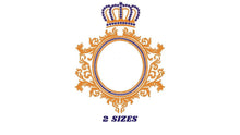 Load image into Gallery viewer, Crown embroidery designs - Laurel embroidery design machine embroidery pattern - Monogram frame embroidery file - crown instant download
