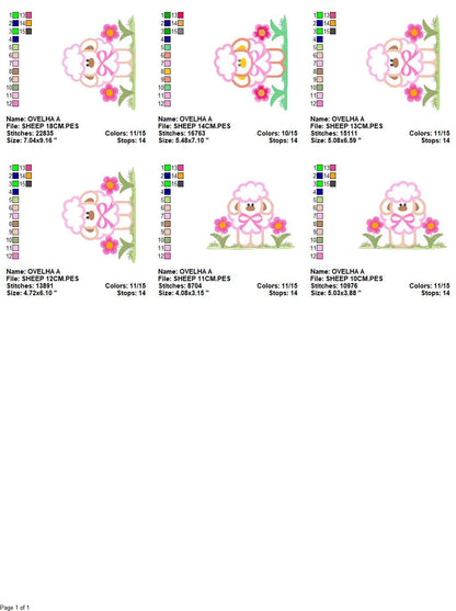 Sheep embroidery design - Lamb embroidery designs machine embroidery pattern - baby girl embroidery file - newborn embroidery sheep applique - Marcia Embroidery