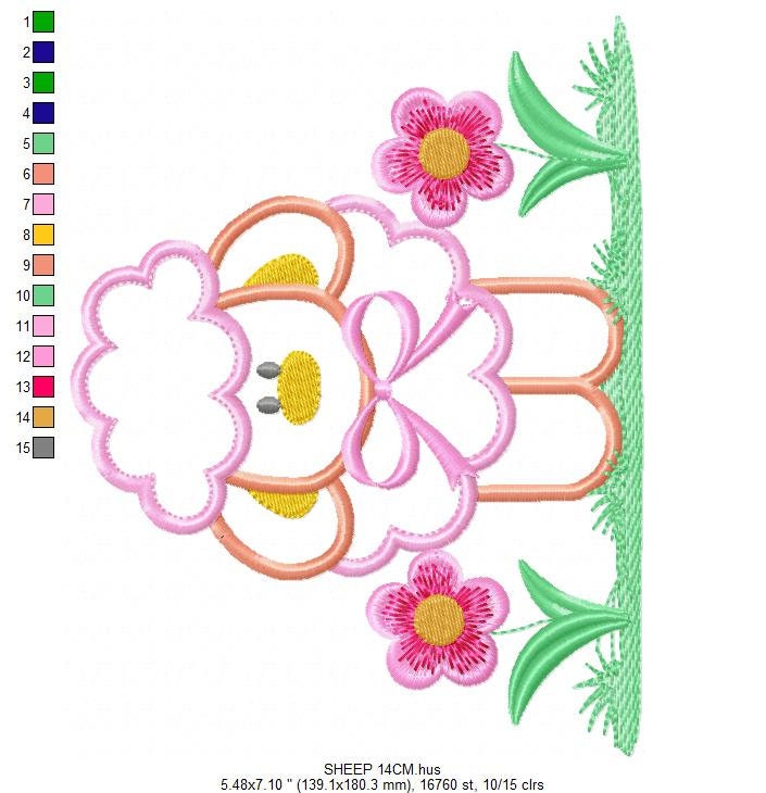 Sheep embroidery design - Lamb embroidery designs machine embroidery pattern - baby girl embroidery file - newborn embroidery sheep applique - Marcia Embroidery