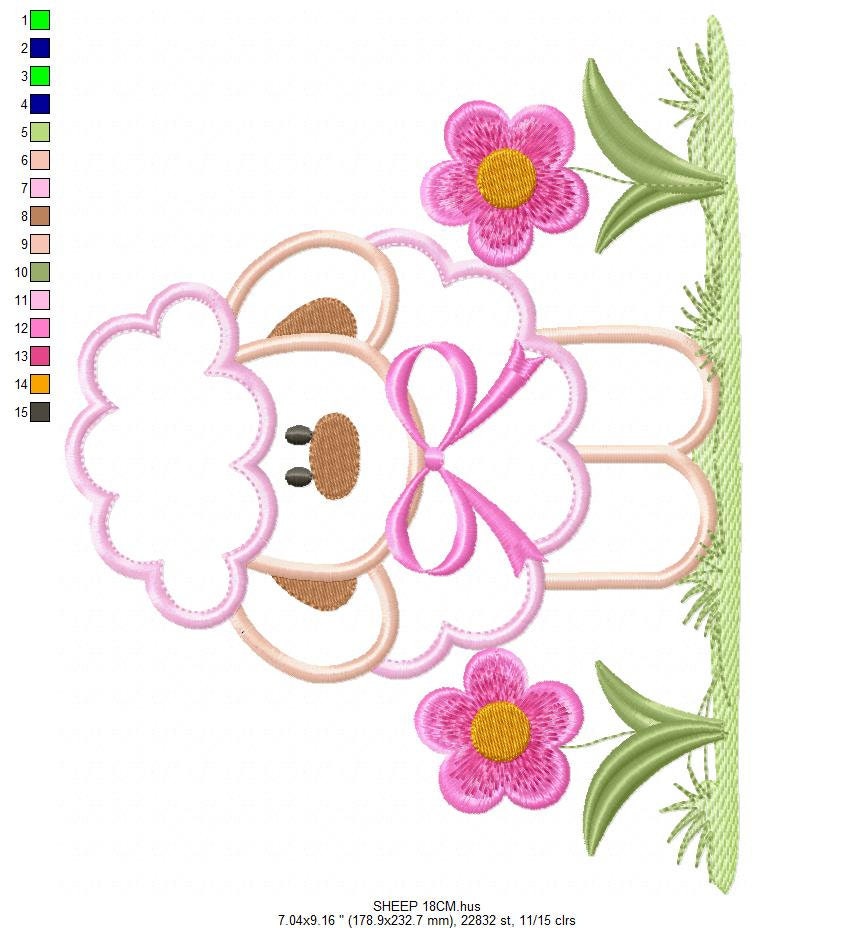 Sheep embroidery design - Lamb embroidery designs machine embroidery pattern - baby girl embroidery file - newborn embroidery sheep applique - Marcia Embroidery