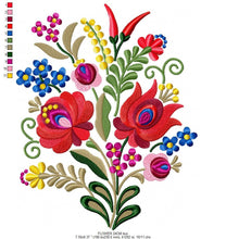 Cargar imagen en el visor de la galería, Hungarian embroidery designs - Flowers embroidery design machine embroidery pattern - Floral embroidery file - instant download digital file
