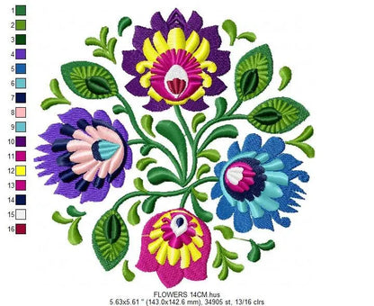 Hungarian embroidery designs - Flower embroidery design machine embroidery pattern - Floral embroidery file - instant download digital file Marcia Embroidery