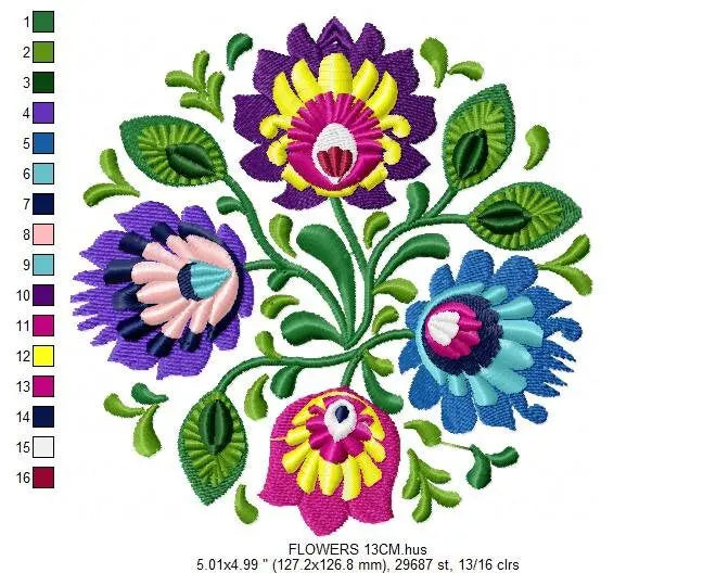 Hungarian embroidery designs - Flower embroidery design machine embroidery pattern - Floral embroidery file - instant download digital file Marcia Embroidery