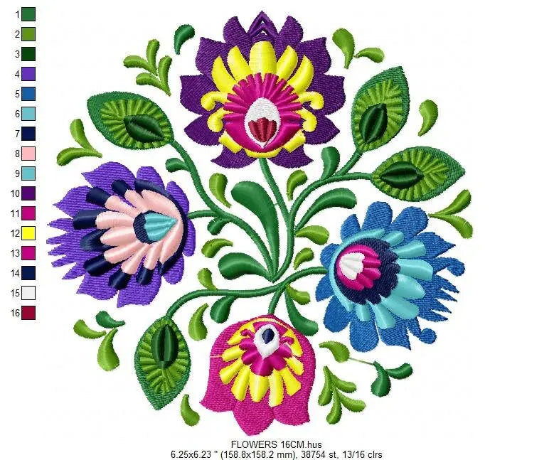 Hungarian embroidery designs - Flower embroidery design machine embroidery pattern - Floral embroidery file - instant download digital file Marcia Embroidery