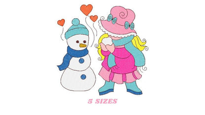 Sunbonnet embroidery designs - Baby Girl embroidery design machine embroidery pattern -  Girl applique design - instant digital download pes - Marcia Embroidery