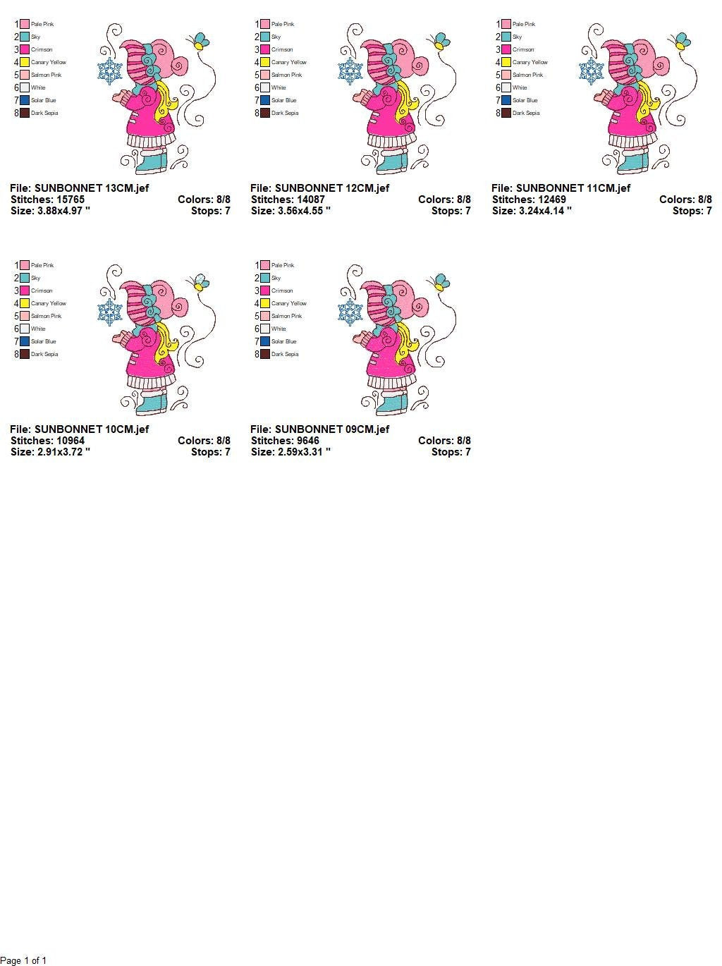 Sun bonnet embroidery designs - Sunbonnet Sue embroidery design machine embroidery pattern -  Winter embroidery file - instant download pes