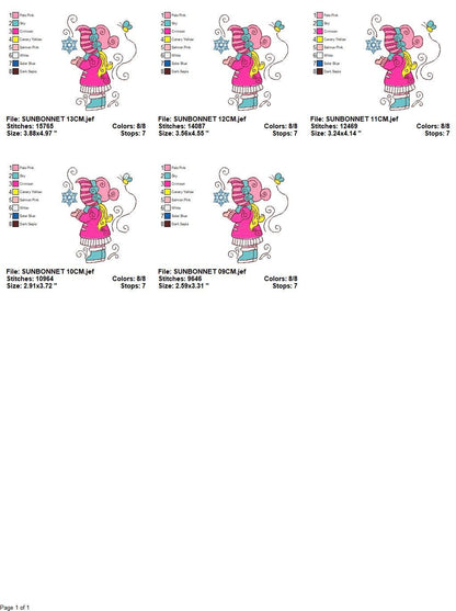 Sun bonnet embroidery designs - Sunbonnet Sue embroidery design machine embroidery pattern -  Winter embroidery file - instant download pes