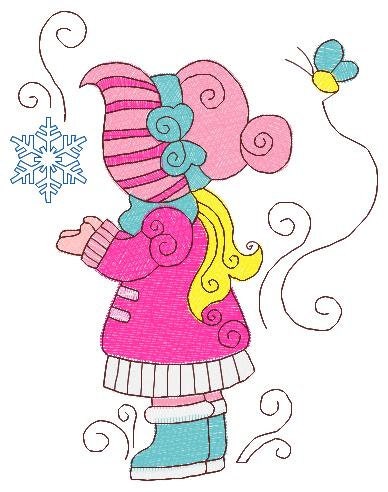 Sun bonnet embroidery designs - Sunbonnet Sue embroidery design machine embroidery pattern -  Winter embroidery file - instant download pes