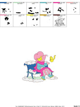 Load image into Gallery viewer, Sunbonnet embroidery designs - Girl embroidery design machine embroidery pattern -  Kitchen towel embroidery file - instant download pes jef
