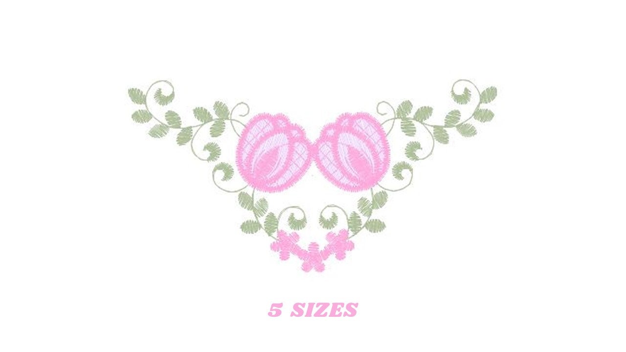 Floral Frame embroidery designs - Flower embroidery design machine embroidery pattern - Rose wreath laurel embroidery file  instant download