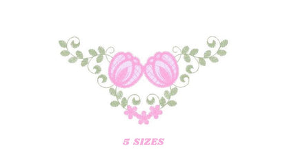 Floral Frame embroidery designs - Flower embroidery design machine embroidery pattern - Rose wreath laurel embroidery file  instant download